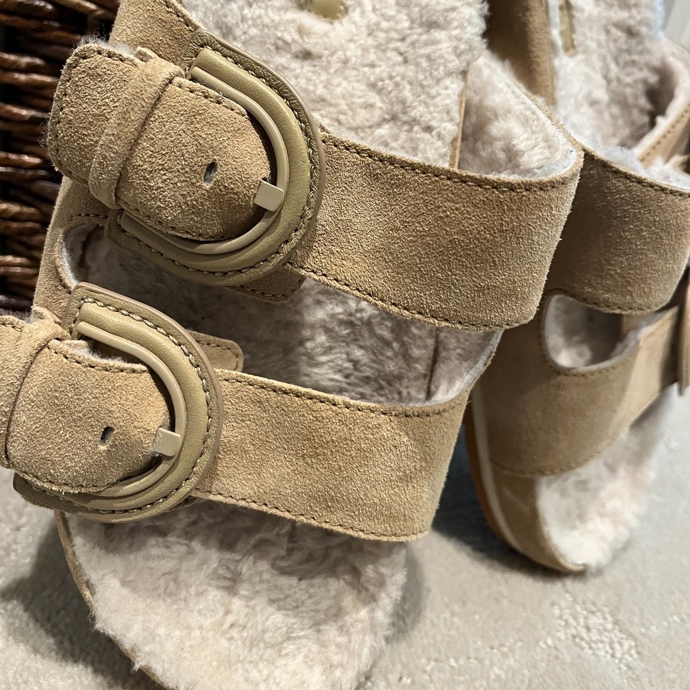 Vince "Glyn" shearling lined slip on sandals